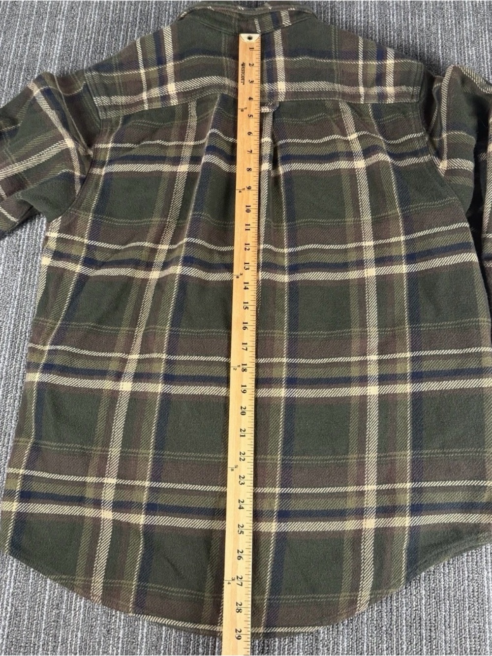 Orvis Men’s Green Plaid Flannel Shirt Jacket medium - Picture 7 of 8